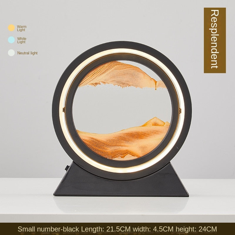 3D Hourglass LED Lamp Quicksand Moving Sand Art Sand Scene Dynamic Living Room Decoration Accessories Modern Home Decor Gift