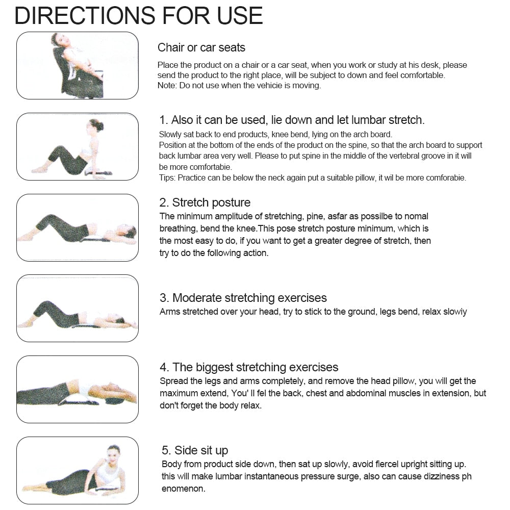 Back Roller Fitness Equipment Back Massage Stretcher Lumbar Support Relaxation Massager Spine Board Pain Relief Office Home Use