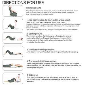 Back Roller Fitness Equipment Back Massage Stretcher Lumbar Support Relaxation Massager Spine Board Pain Relief Office Home Use