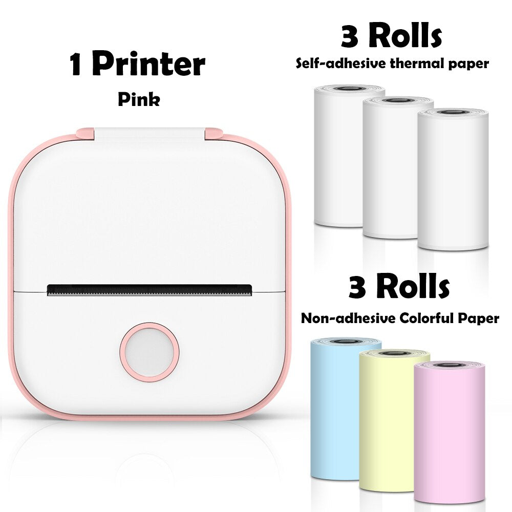 Phomemo T02 Portable Mini Wireless Thermal Pocket Printer Self-adhesive Stickers Use for DIY,Journal Sticker impresora portátil