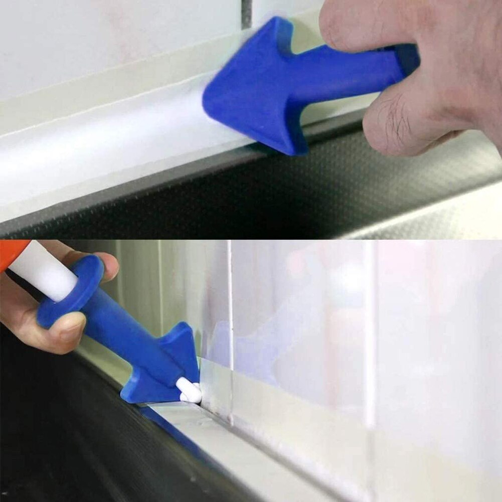3pcs Multi-functional Silicone Sealant Nozzle Scraper Floor Caulking Tools Silicone Sealant Nozzles Kit Home Improvement