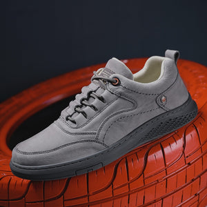 Men's genuine Leather Shoess lace up Trend Comfortable Men Shoes outdoor British Fashion Men High Top Sneakers Moccasins Men