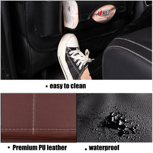 Car Seat Back Organizer Pu Leather Pad Bag Car Storage Organizer Foldable Table Tray Travel Storage Bag Auto Accessories