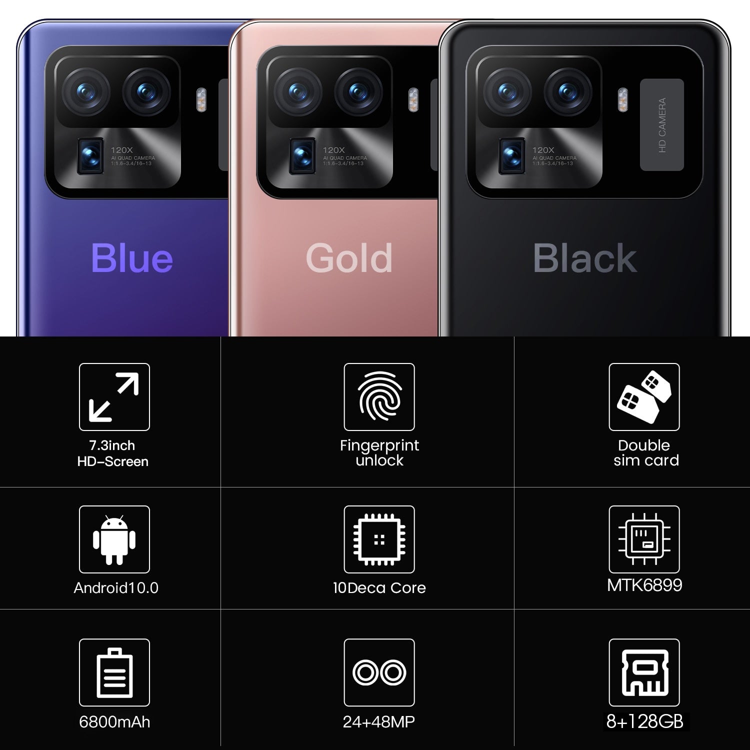 Cell phone X4 Pro Smartphone Android Unlocked 7.3 inch 16GB 512GB Mobile Phones Celulares smartphones 5G Phone Global Version