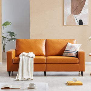 Furniture  Modern Style  3 Seat Sofa  PU Leather Upholstered Couch Furniture for Home or Office (3-Seat Sofa)