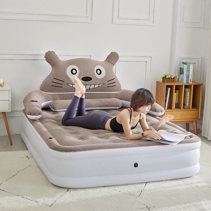 Inflatable mattress heightening home double thickened lovely cartoon bed portable single flush air cushion bed