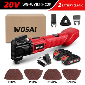 WOSAI 20V Electric Multifunction Oscillating Multi-Tools 6 Variable Speed Cordless Trimmer Saw Renovator Electric Saw Power Tool