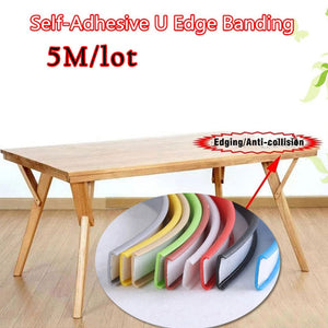 5M Self-Adhesive Edge Banding Tape U-shaped Edge Banding Furniture Wood Closet Decoration U-Shaped Silicone Rubber Seal Strip