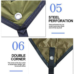210T Waterproof Tarp Tent Shade Outdoor Camping Hammock Rain Fly UV Garden Awning Canopy Sunshade Ultralight Rhombus/Hexagonal