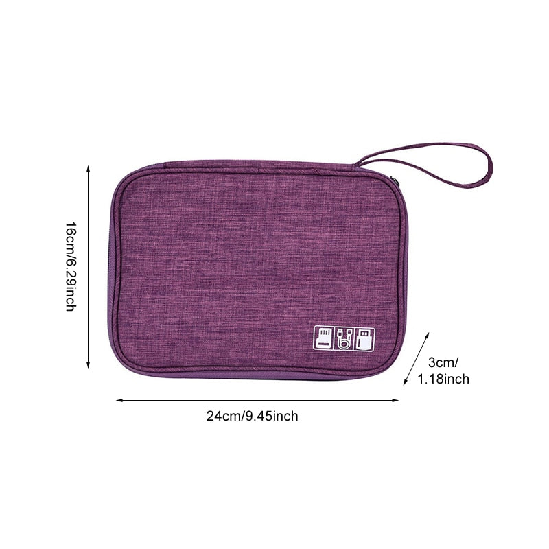 Travel Wire Bag Portable Waterproof Cable Pouch USB Electronics Charger Organizer Digital Gadget Kit Cosmetic Case Accessories