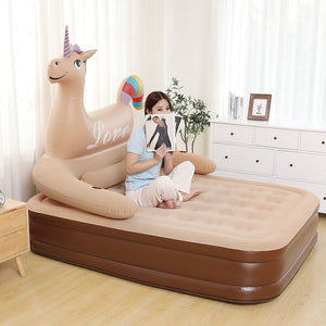 Unicorn double raised inflatable mattress household convenient air cushion bed outdoor tent thickened couple lazy mattress