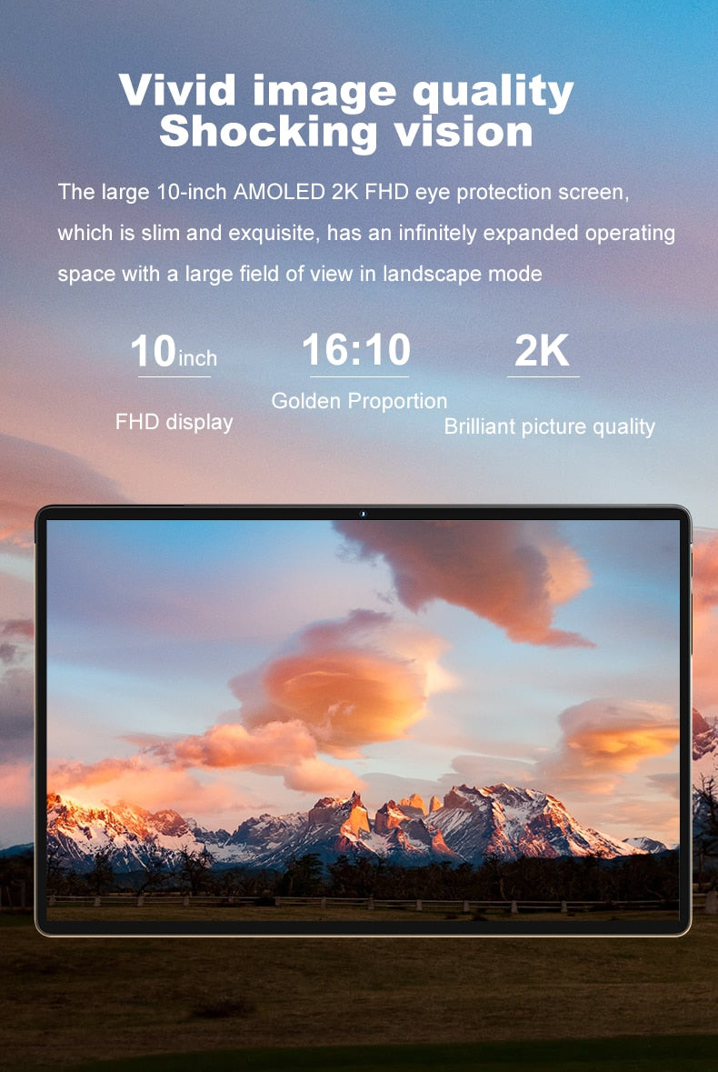 Google Play Tablette P50 Gaming Tablet Laptop 10 Inch Send Keyboard 8GB 128GB Pad Android 10 WPS 5G Deca Core Dual Sim GPS PC