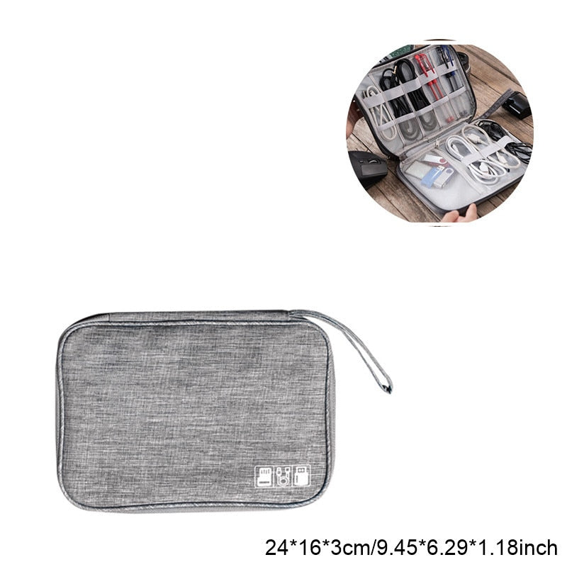Travel Wire Bag Portable Waterproof Cable Pouch USB Electronics Charger Organizer Digital Gadget Kit Cosmetic Case Accessories