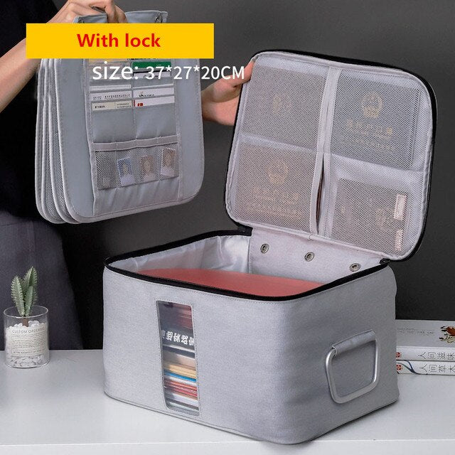 Document Bag Large Capacity Travel Passport Wallet Card Organizer Men&#39;s Business Waterproof Storage Pack Home Accessories Item