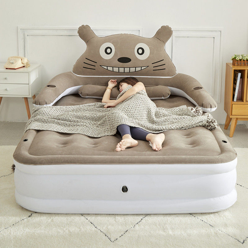 Inflatable mattress heightening home double thickened lovely cartoon bed portable single flush air cushion bed