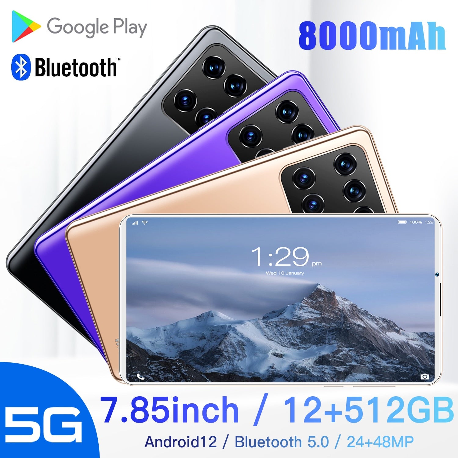 Global Version M12 Tablet Android 12 WPS Office Notebook 7.85Inch Laptop Google Play Pad MINI 12GB 512GB 8800mAh 5G Keyboard Hot