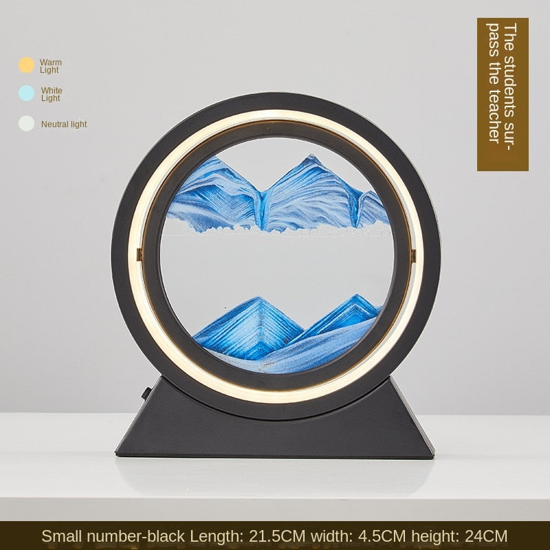 3D Hourglass LED Lamp Quicksand Moving Sand Art Sand Scene Dynamic Living Room Decoration Accessories Modern Home Decor Gift
