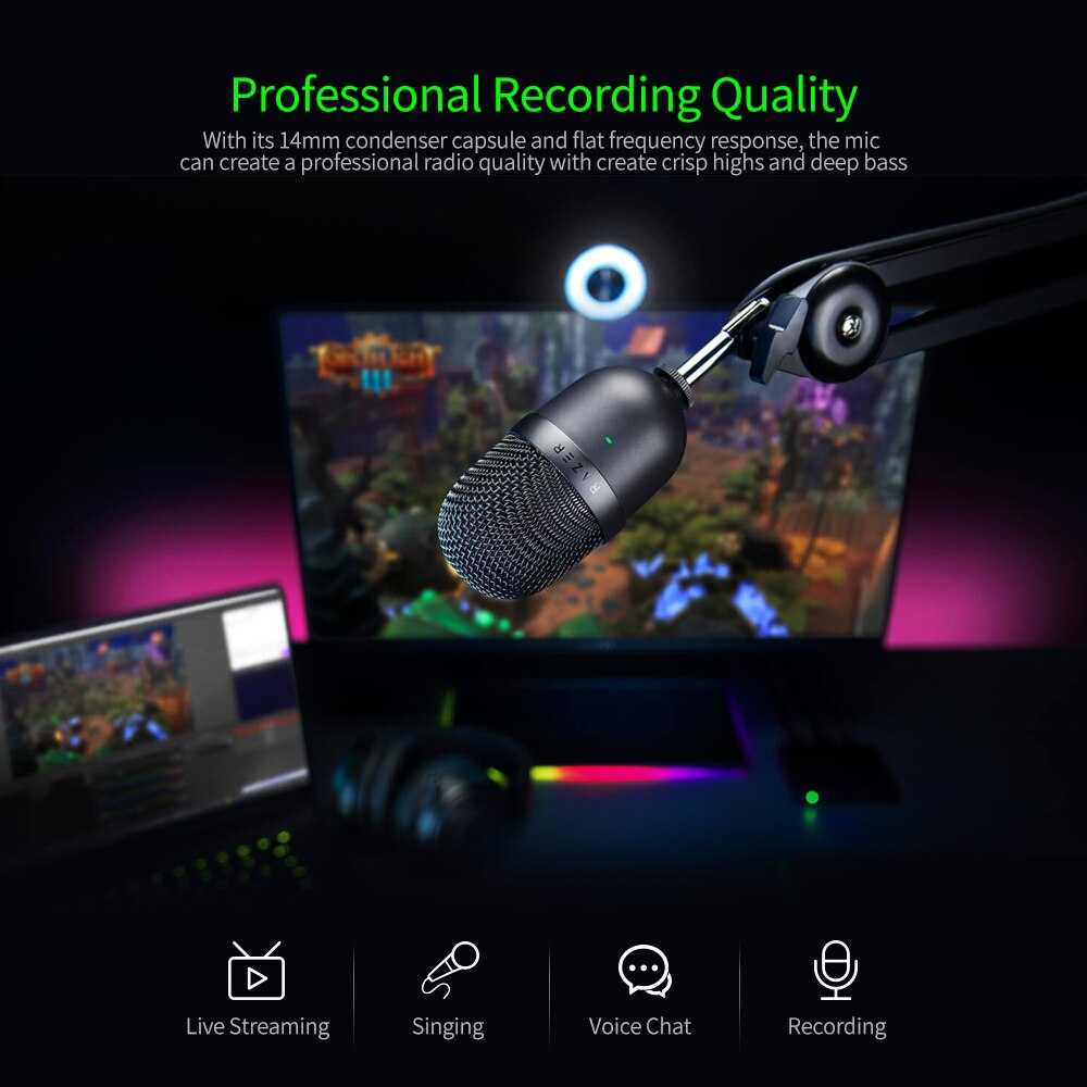 Razer Seiren Mini Microphone USB microphone ultra-compact condenser streaming microphone mic Razer Seiren Mini Microphone USB mi