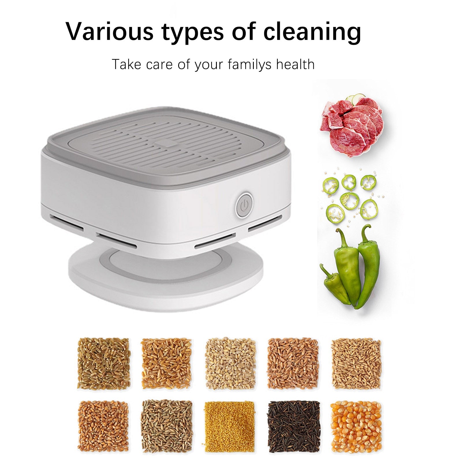 Protable Mini Food Purifier Vegetable Fruit Washing Machine Cleaner Wireless Charging for Kitchen Meat Tableware Home Appliances