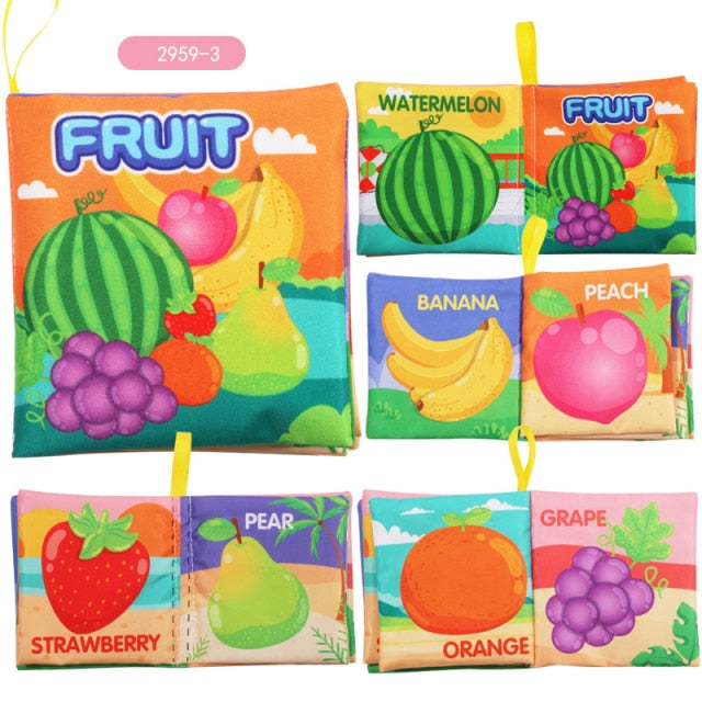 Kidsbooks Baby Early Learning Tearing Tail Cloth Book Parent-child Interactive Sound Paper Puzzle Cloth Book Toy