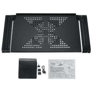 Aluminum Laptop Folding Table Computer Desk Stand for Bed 360 Degree Rotation MultiFunctional Portable Table 52.5x26.4x5cm