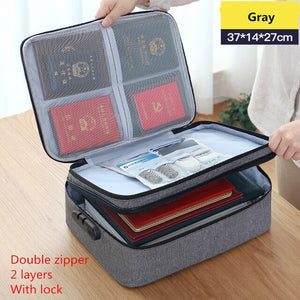 Document Bag Large Capacity Travel Passport Wallet Card Organizer Men&#39;s Business Waterproof Storage Pack Home Accessories Item
