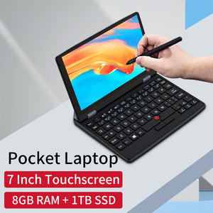 7 Inch Mini Laptop J4125 Notebook IPS Touch Screen Portable Netbook Win 10 Pro Mini PC Micro Computer Bluetooth 4.2 8G 1TB