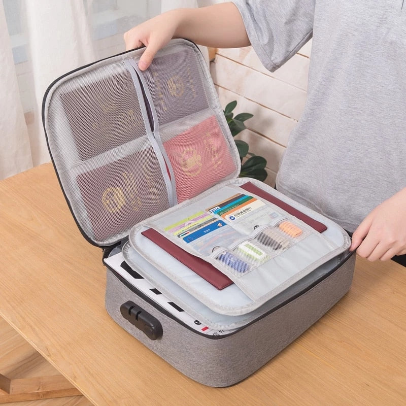 Document Bag Large Capacity Travel Passport Wallet Card Organizer Men&#39;s Business Waterproof Storage Pack Home Accessories Item
