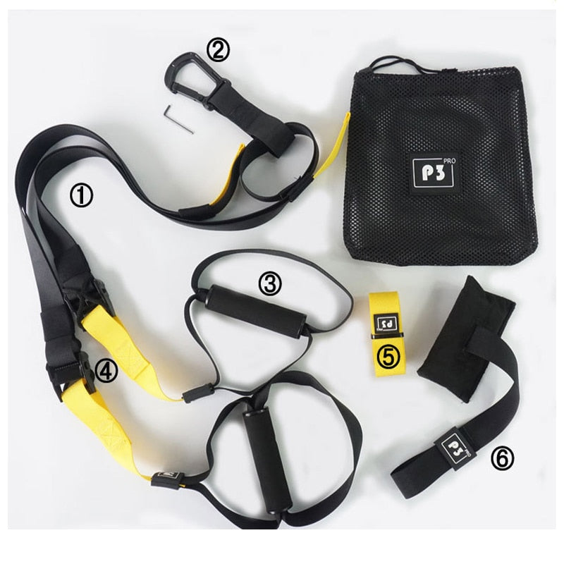Home Fitness Gym Equipment Exercise Hanging Straps Belt Suspension Sling Body Trainer Resistance Bands Set Yoga Belt Equipment