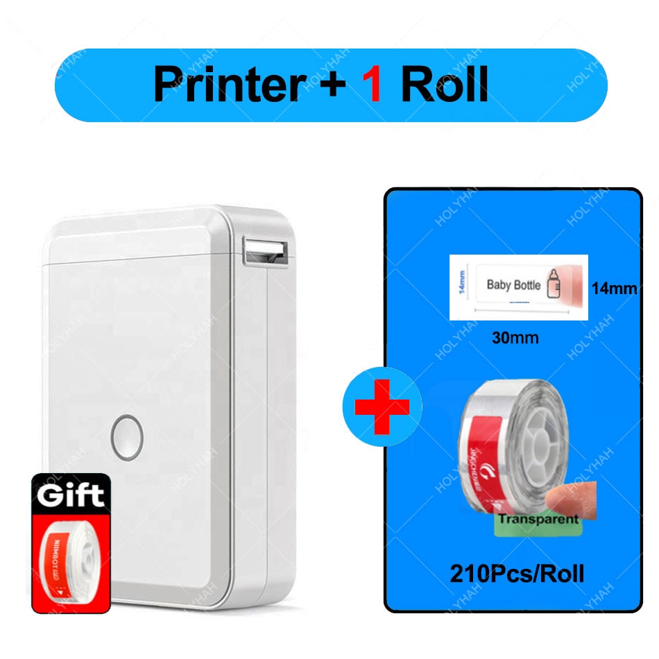 NiiMbot D110 Portable Label Maker Wireless Label Printer Tape Included Multiple Templates Available for Phone  Office Home