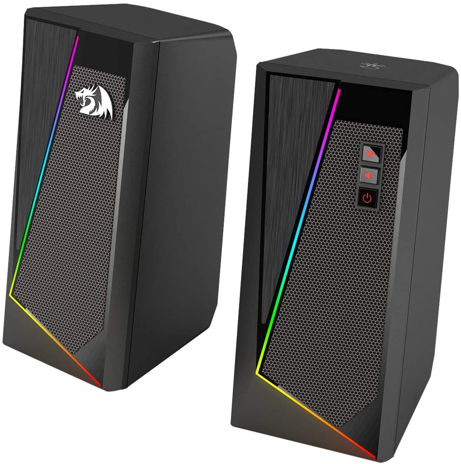 Redragon GS520 Anvil Desktop Speaker , 2.0 Channel PC Computer Stereo Speaker Enhanced Bass ,USB Powered  3.5mm Cable
