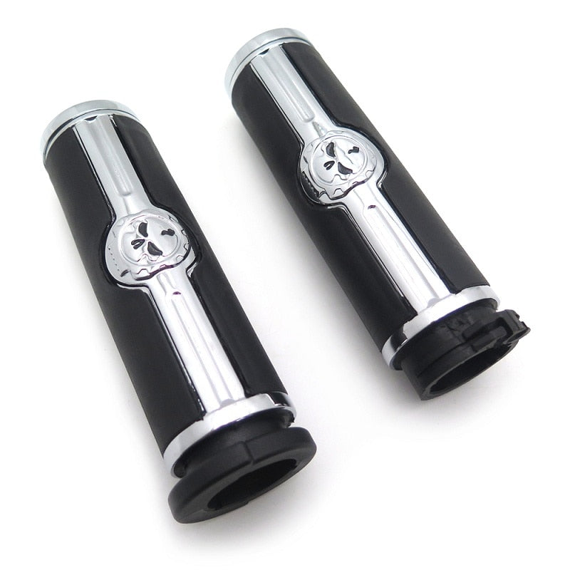 For Harley Davidson 1996-Later VRSC XL XR Dyna Softail YAMAHA Chr Aftermarket Free Shipping Motorcycle Parts Skull 1" Hand Grips