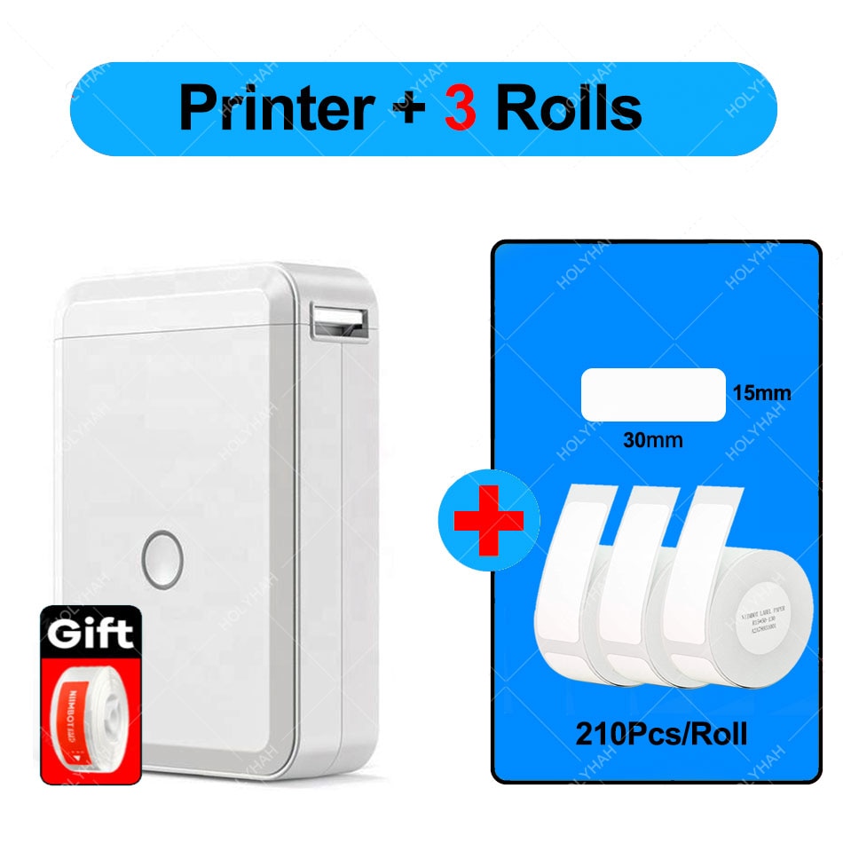 NiiMbot D110 Portable Label Maker Wireless Label Printer Tape Included Multiple Templates Available for Phone  Office Home