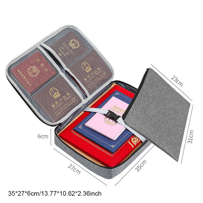 Document Bag Large Capacity Travel Passport Wallet Card Organizer Men&#39;s Business Waterproof Storage Pack Home Accessories Item