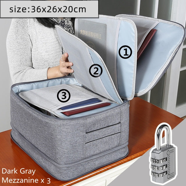 Document Bag Large Capacity Travel Passport Wallet Card Organizer Men&#39;s Business Waterproof Storage Pack Home Accessories Item