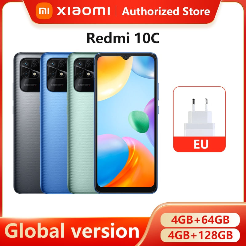 Global Version Xiaomi Redmi 10C 4GB 64GB / 4GB 128GB Smartphone Snapdragon 680 Octa Core 6.71" Display 50MP Rear Camera 5000mAh