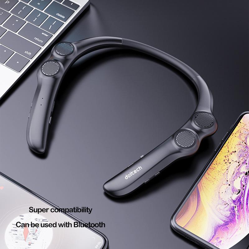 Hang Neck Bluetooth Speaker Wireless 9D Stereo Bass Portable Wearable Player 85g Weight light 4 Speakers for Game Call Sports
