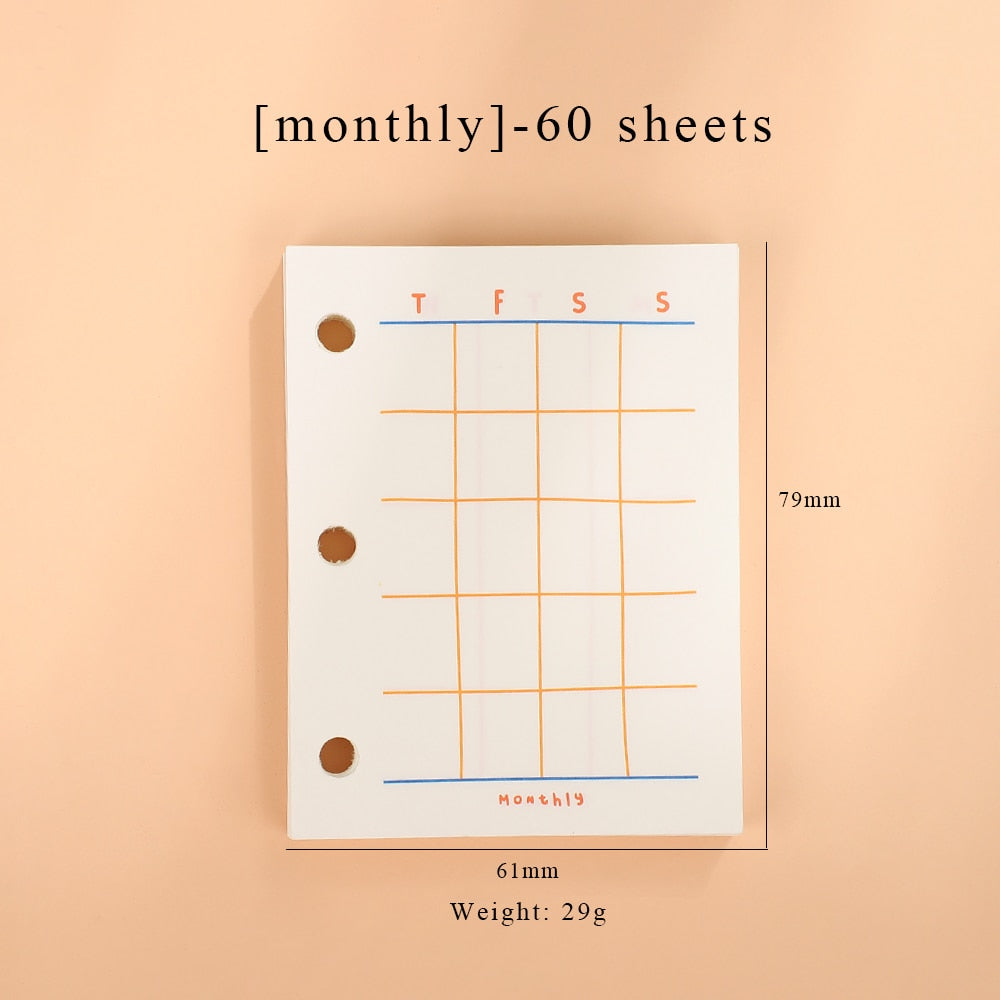 JIANWU Creative Cute Transparent 3 ring Mini Loose-leaf Hand Book Student Portable Notebook ring binder Kawaii School Supplies