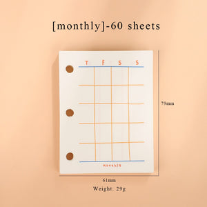 JIANWU Creative Cute Transparent 3 ring Mini Loose-leaf Hand Book Student Portable Notebook ring binder Kawaii School Supplies
