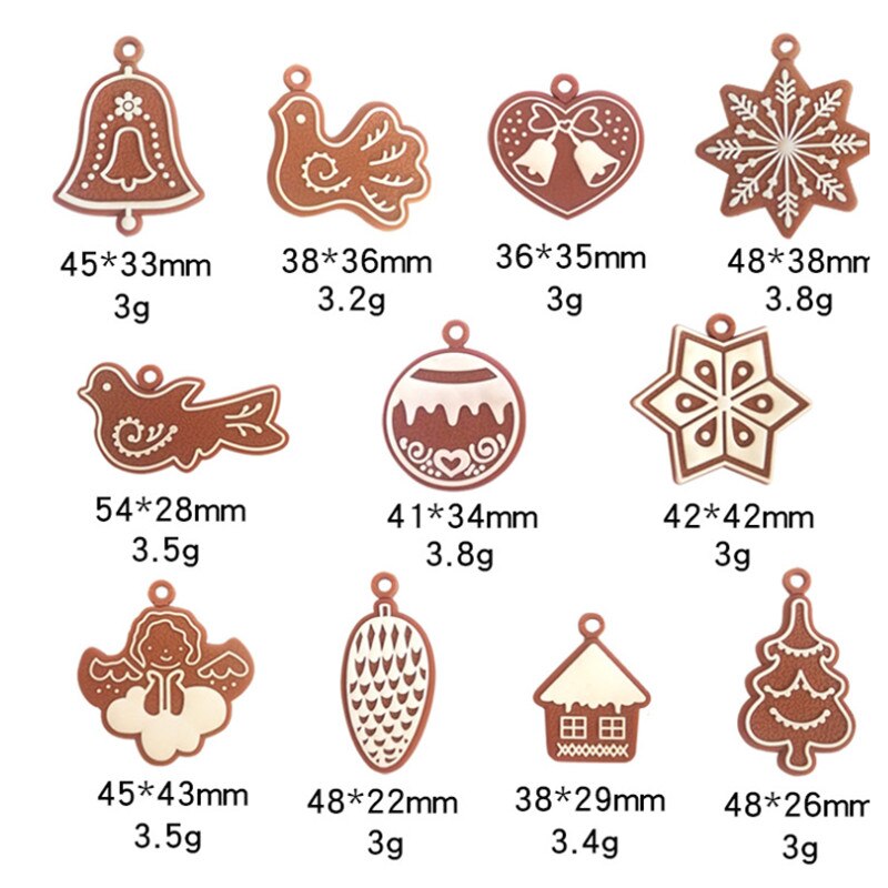 6/11Pcs Gingerbread Man Christmas Ornaments Deer Snowman Chrismas Tree Pendant Decoration New Year Navidad Decor Party Supplies