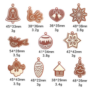 6/11Pcs Gingerbread Man Christmas Ornaments Deer Snowman Chrismas Tree Pendant Decoration New Year Navidad Decor Party Supplies