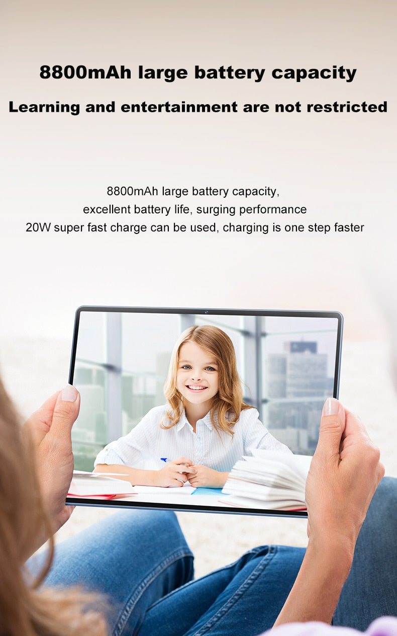 Google Play Tablette P50 Gaming Tablet Laptop 10 Inch Send Keyboard 8GB 128GB Pad Android 10 WPS 5G Deca Core Dual Sim GPS PC