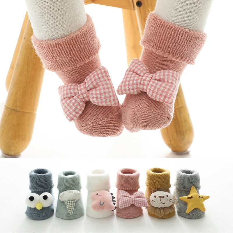 Thicken Baby Kids Socks Autumn Winter Cotton Striped Socks Warm Toddler Boy Girls Floor Socks Children Clothing Accessories