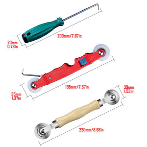 2IN1 Rubber Rolling Wheel Tools Wooden Handle Spline Roller For Renovator Window Installation Screen Door Household Hand Tool