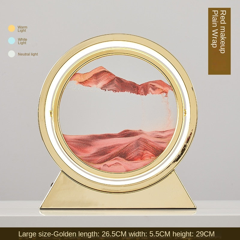 3D Hourglass LED Lamp Quicksand Moving Sand Art Sand Scene Dynamic Living Room Decoration Accessories Modern Home Decor Gift