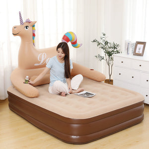Unicorn double raised inflatable mattress household convenient air cushion bed outdoor tent thickened couple lazy mattress