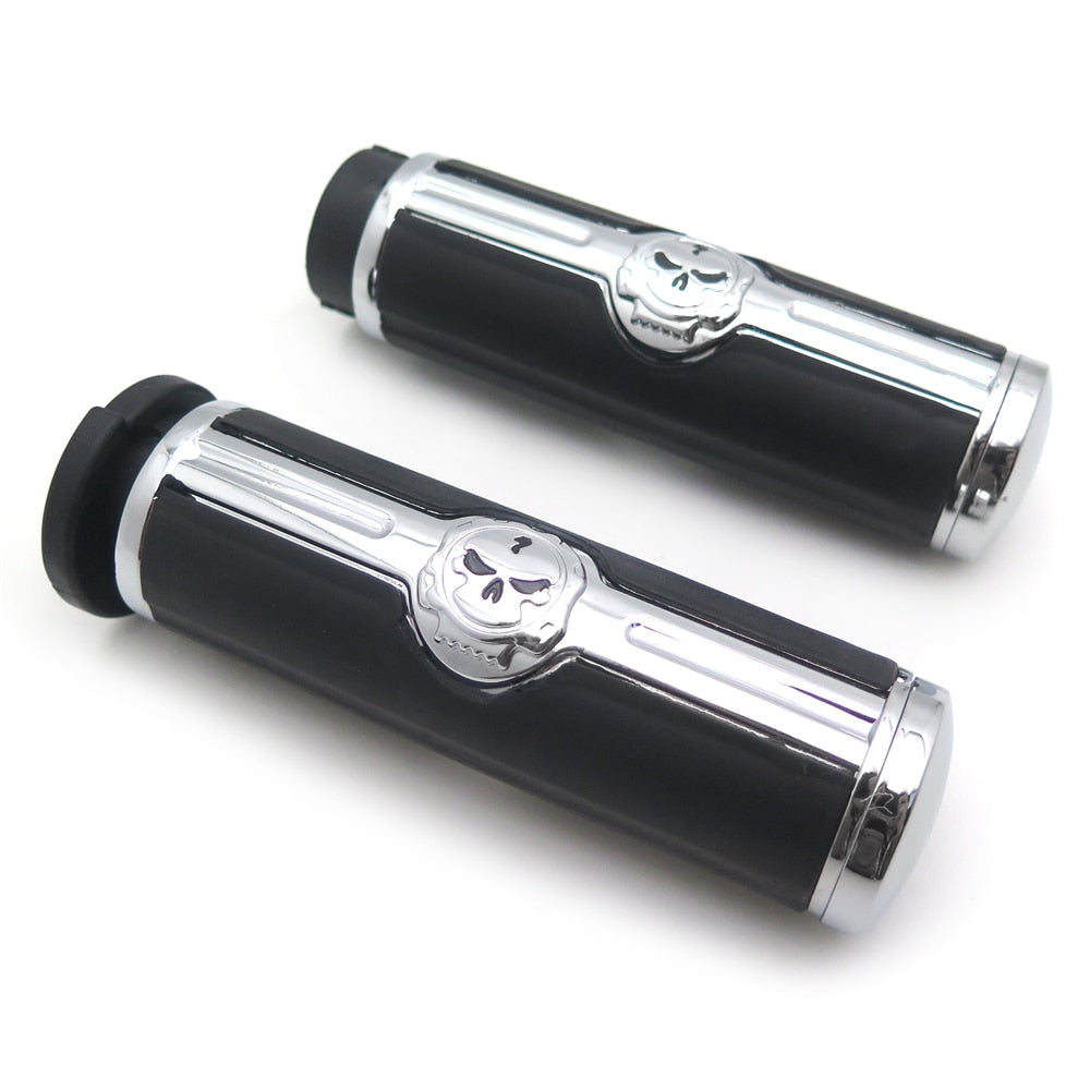 For Harley Davidson 1996-Later VRSC XL XR Dyna Softail YAMAHA Chr Aftermarket Free Shipping Motorcycle Parts Skull 1" Hand Grips