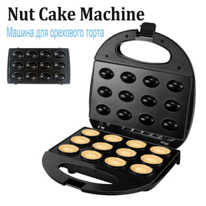 Electric Waffle Maker Grill Sandwich Cake Donut Walnut Panini Plate Cooking Kitchen Appliances Toaster Breakfast Machine