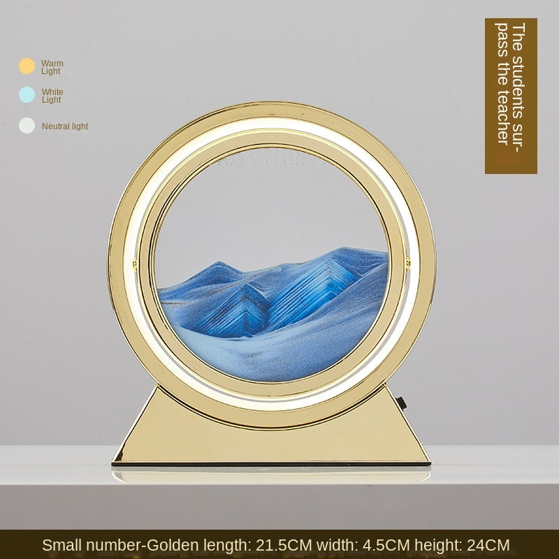 3D Hourglass LED Lamp Quicksand Moving Sand Art Sand Scene Dynamic Living Room Decoration Accessories Modern Home Decor Gift