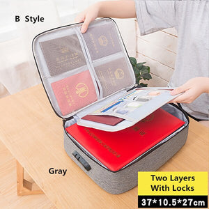 Document Bag Large Capacity Travel Passport Wallet Card Organizer Men&#39;s Business Waterproof Storage Pack Home Accessories Item
